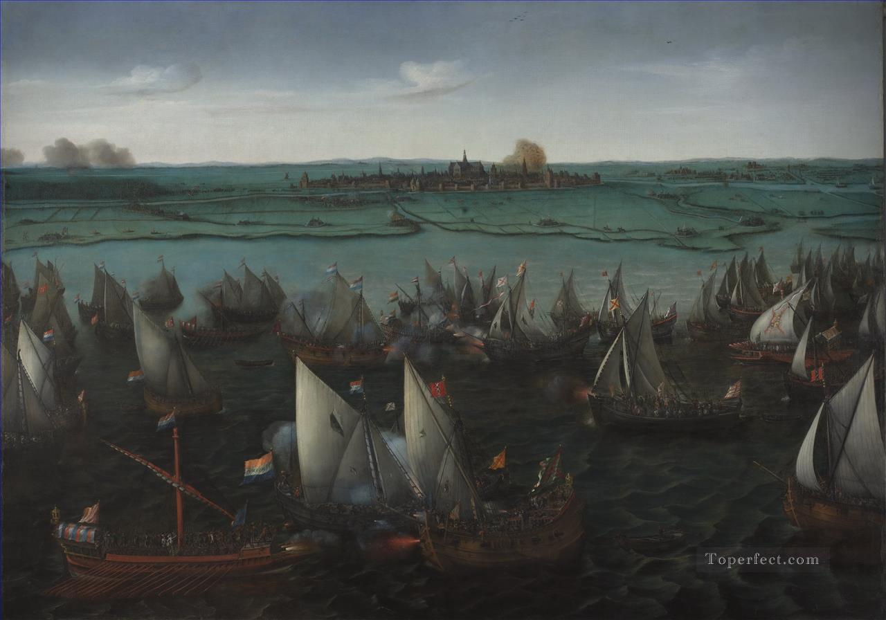 ブルーム・ヘンドリック・コーネリス ハールレンメルメール海戦の海戦油絵